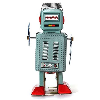 Amazon.co.jp: ブリキ製 ネジ巻き式 ロボット おもちゃ 玩具